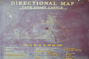 The directional map is in the Cape Coast castle