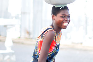 A lovely Ghanaian girl smiles out loud