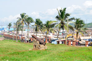 The town of Elmina as seen from Elmina Castle
