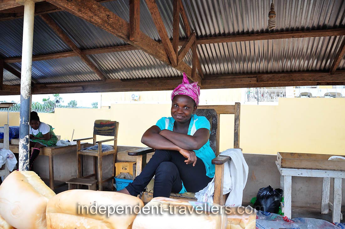 The princess of the bread is a lovely African girl, selling the bread in Kintampo