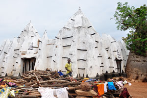 The Larabanga Mosque is built with mud and reeds