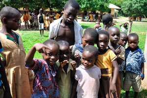 A group of funny Ghanaian children