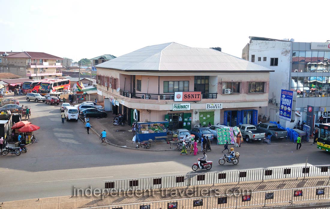 Gbolamat Pharmacy as seen from the roof of Crest restaurant
