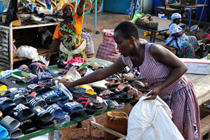 Slippers are on sale in the Central market