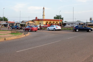 Small mosque is located on the roundabout on the Tamale-Techiman road