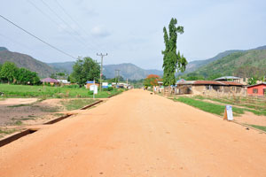 The main street is in the Wli village