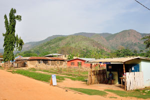 Ordinary houses are in the Wli village
