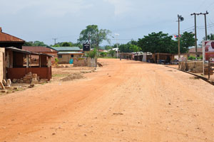The main road is in the village of Wli-Afegame
