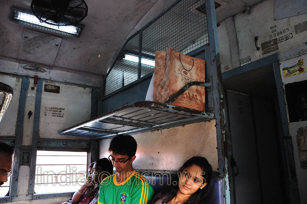 the interior of our train car