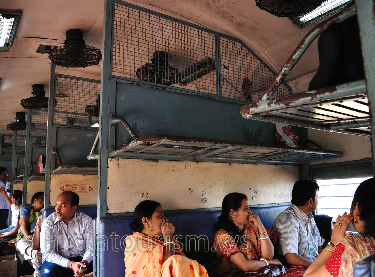 It is nice and cool in the train car with the open windows