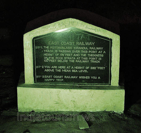 signpost : east coast railway passing over borra caves