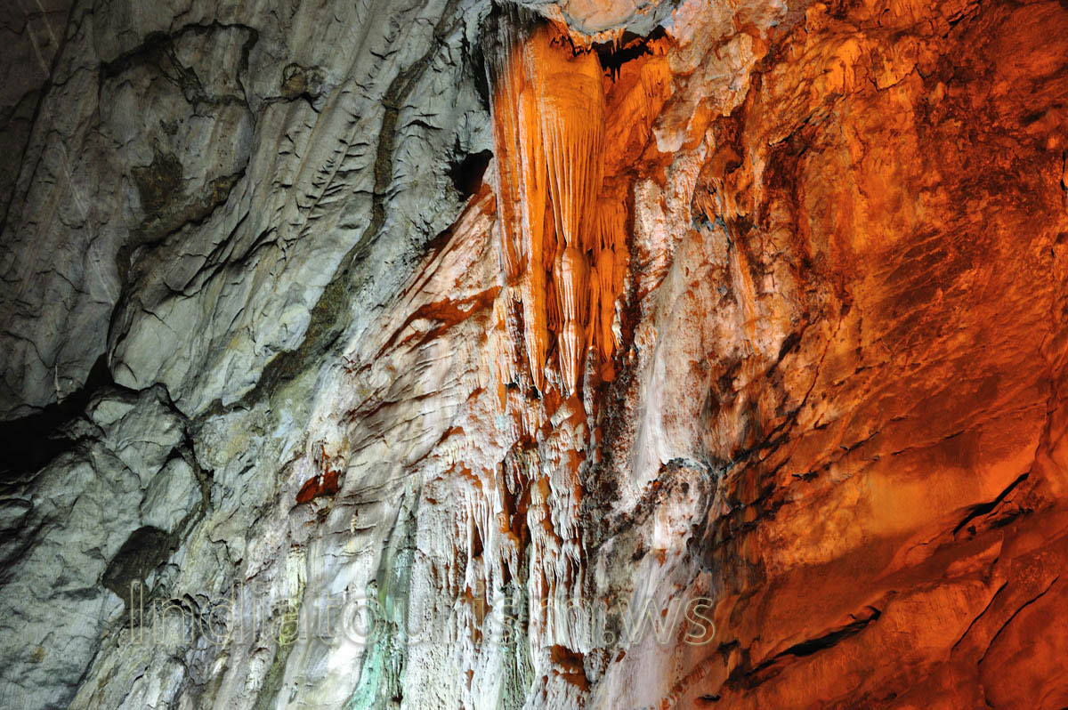 stalactites in red colour