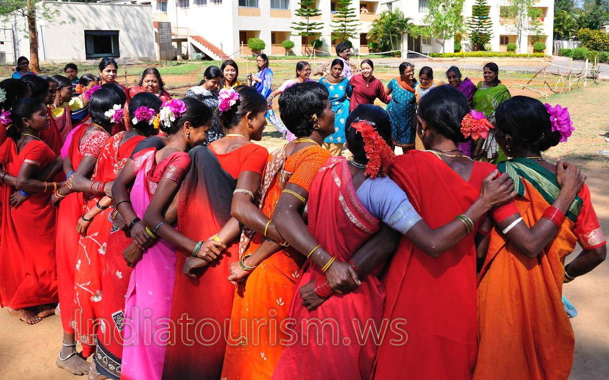 dancers stood in a dense wall