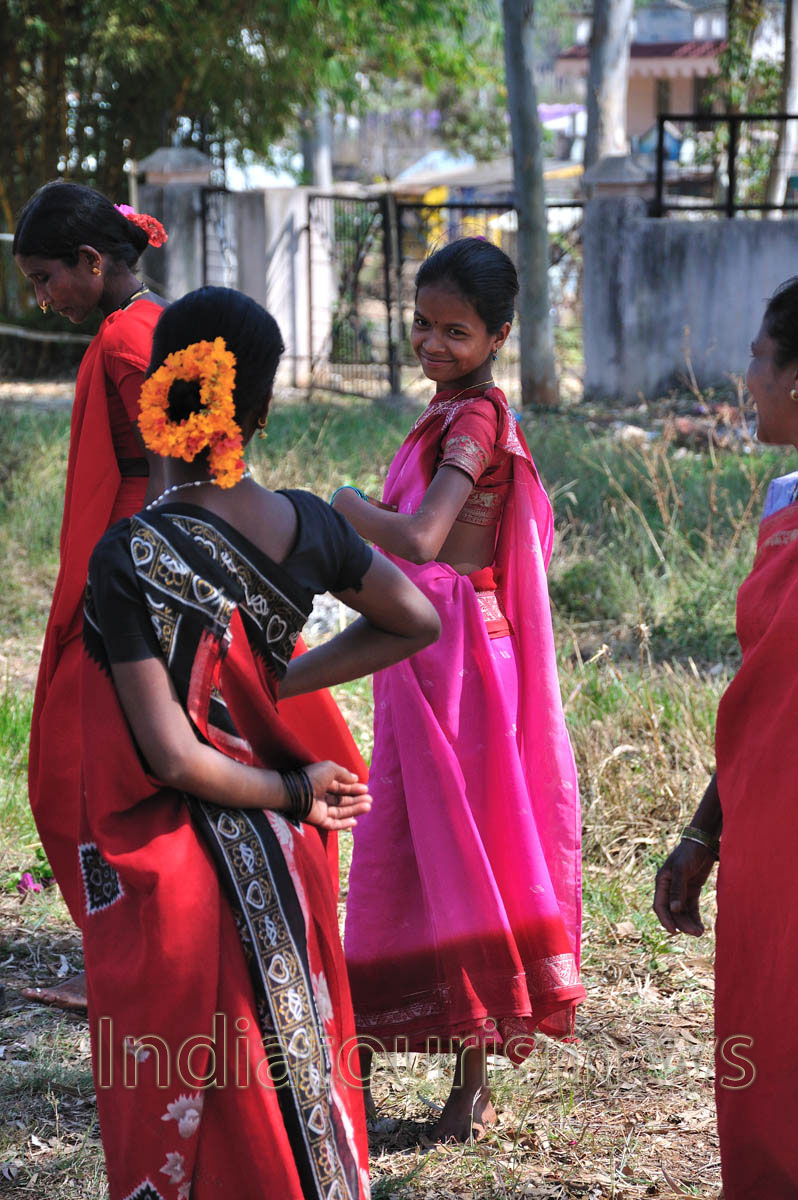dancers preparing for performance
