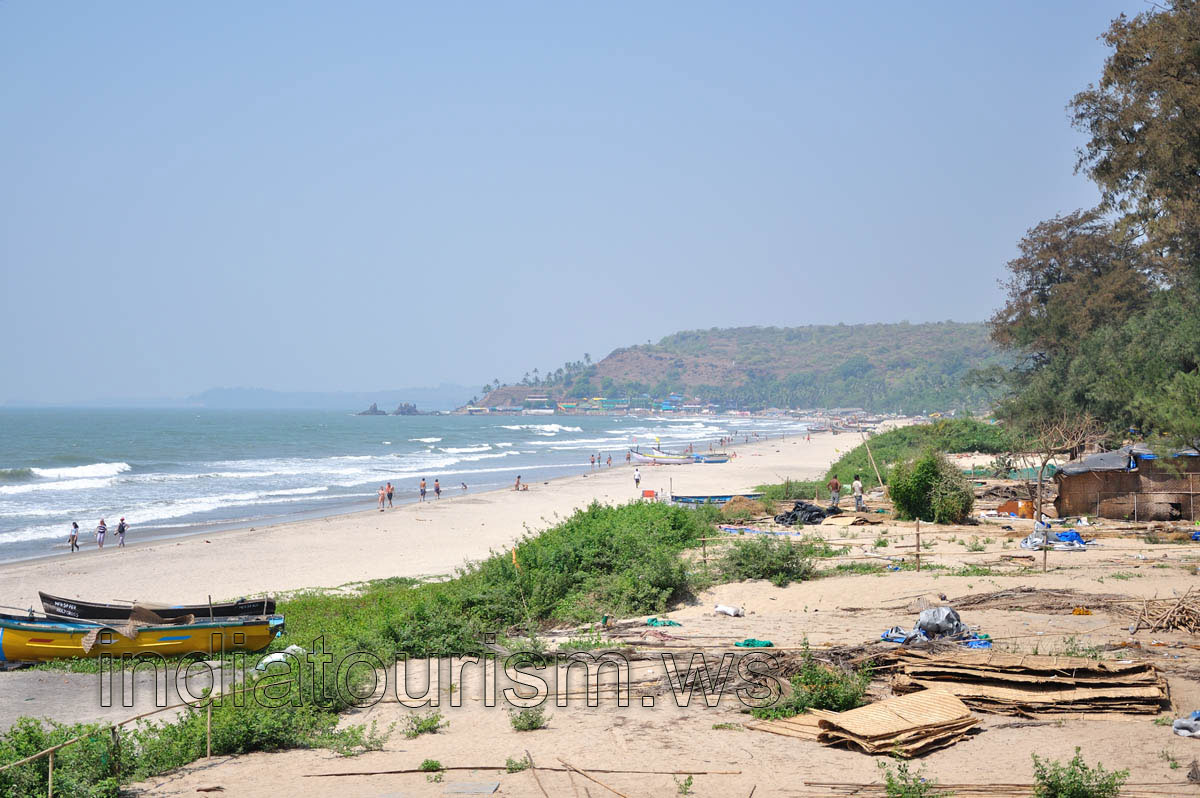 Arambol beach view from south to north Arambol beach is a lovely atmosphere