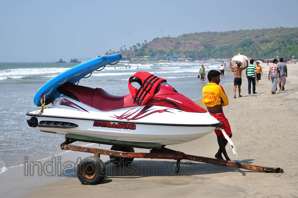 Lifeguard captain and his water motorbike