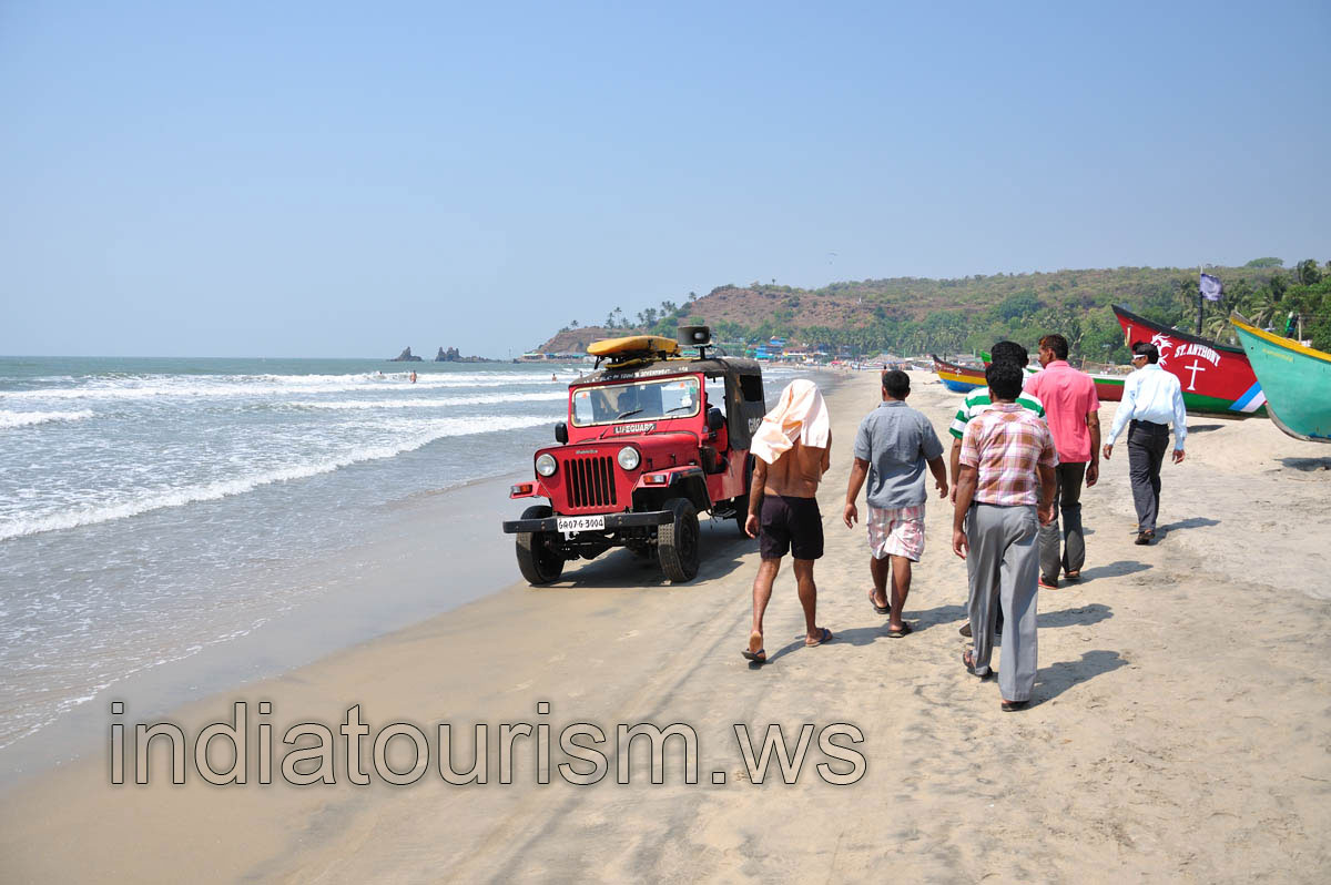 Lifeguard's red jeep