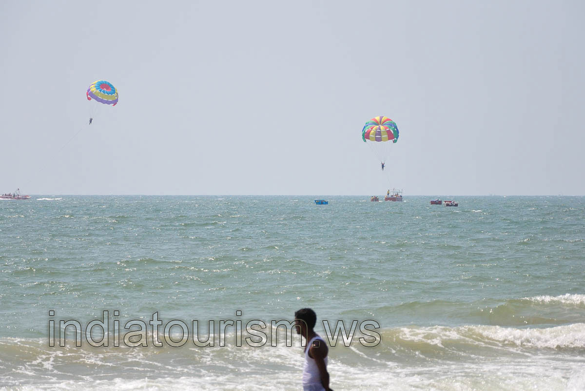 Parachutes in the air