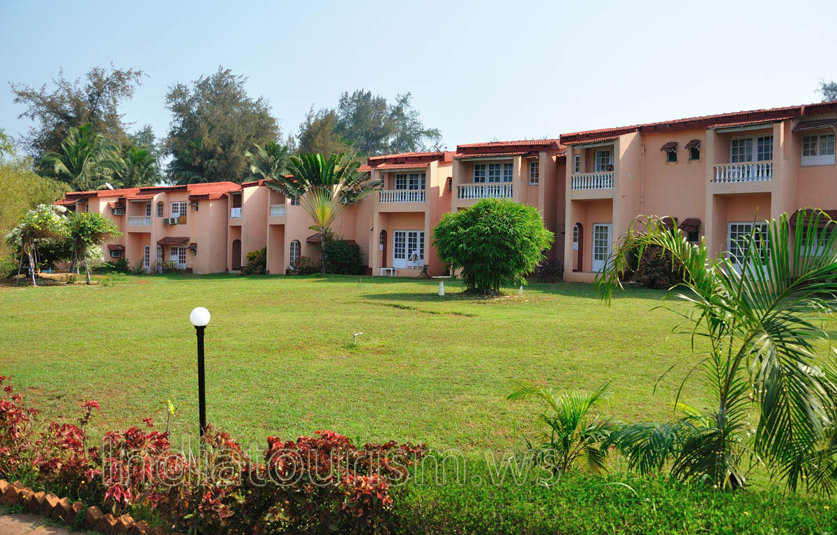 two-storey pink buildings