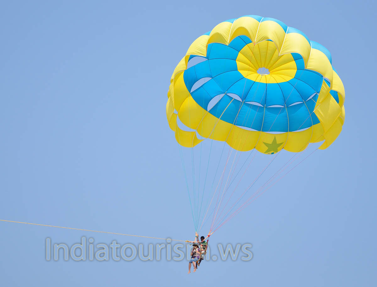 Paragliding in the air