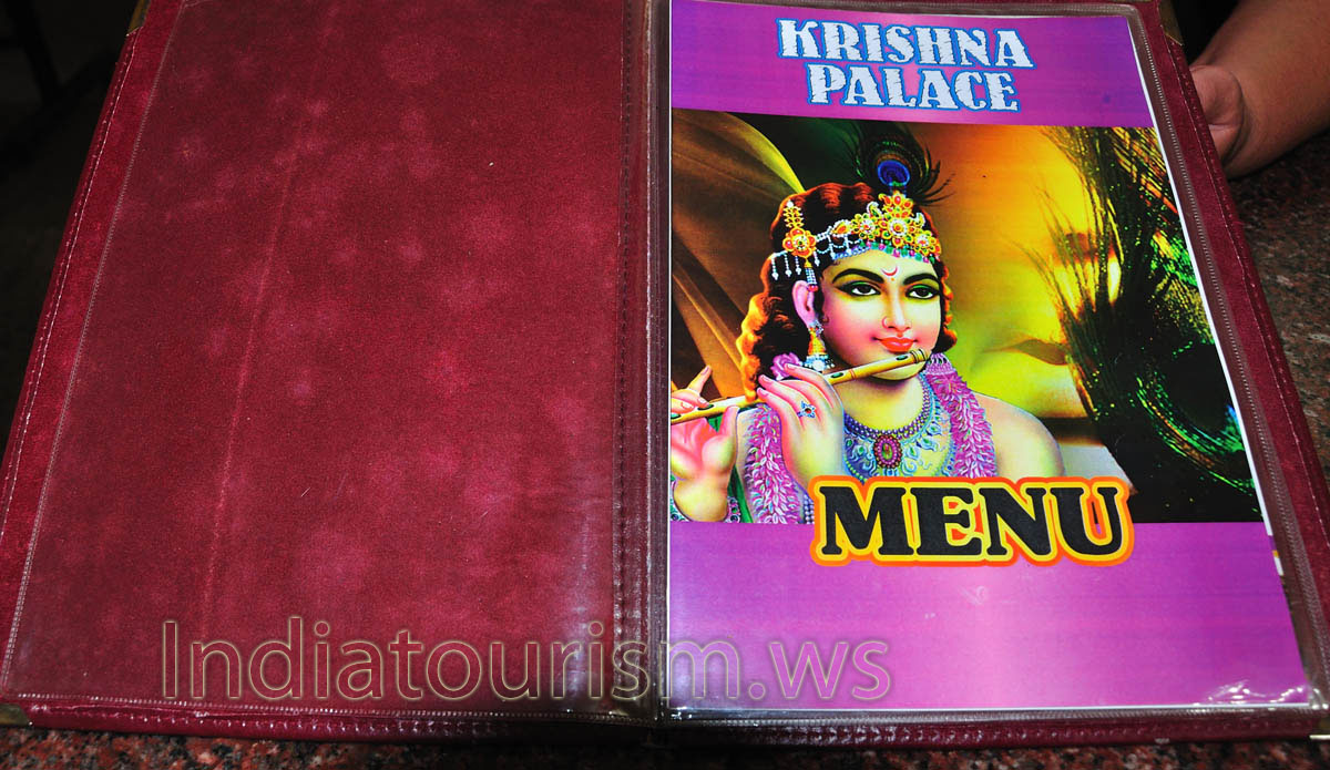 Krishna Palace Menu cover page