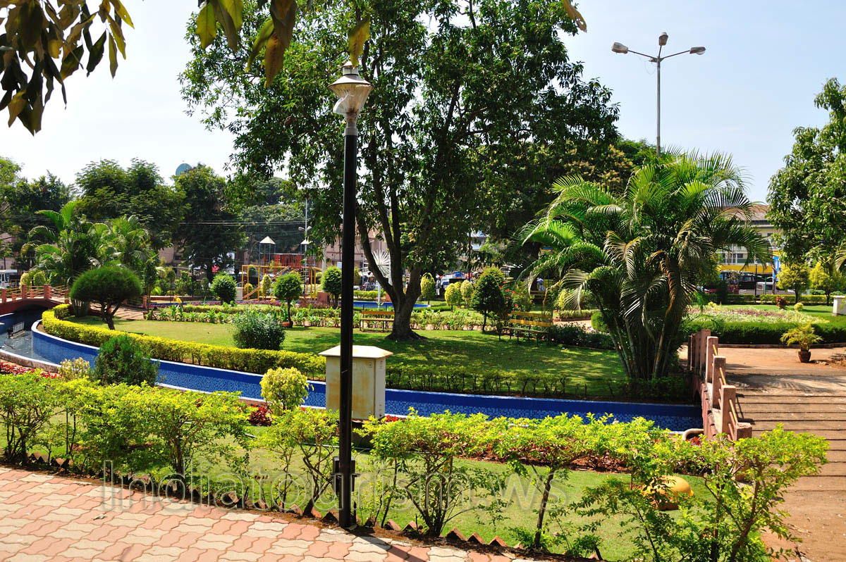Artificial water channel laid around the circumference of the Margao municipal garden