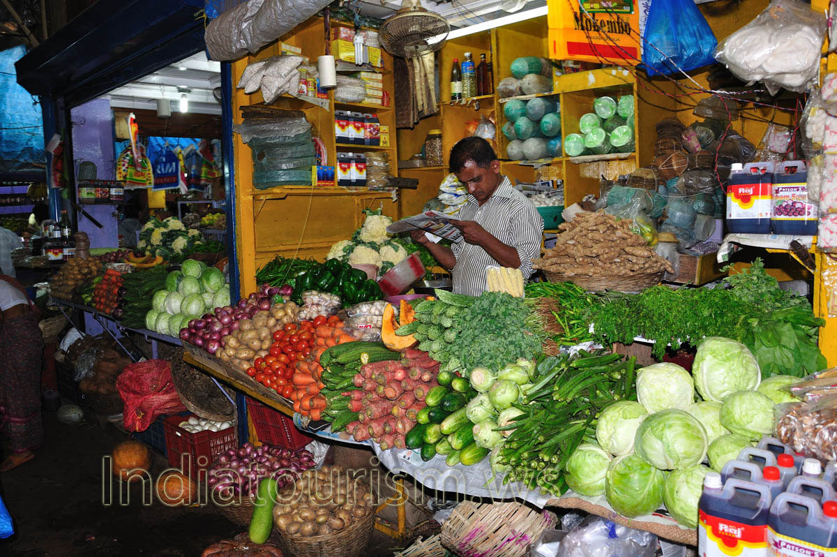 New Market: huge vegetable assortment