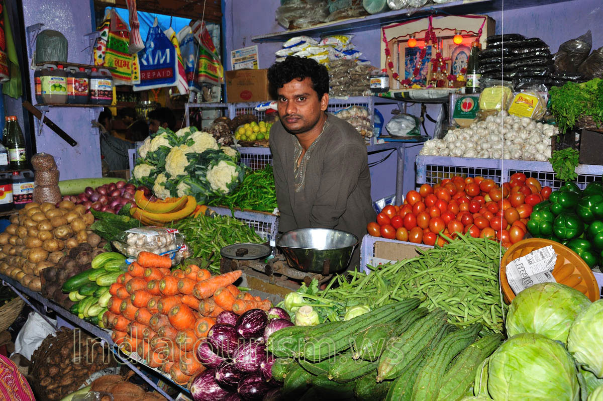 New Market: carrots, eggplants, cucumbers, onions, cauliflower and tomatoes