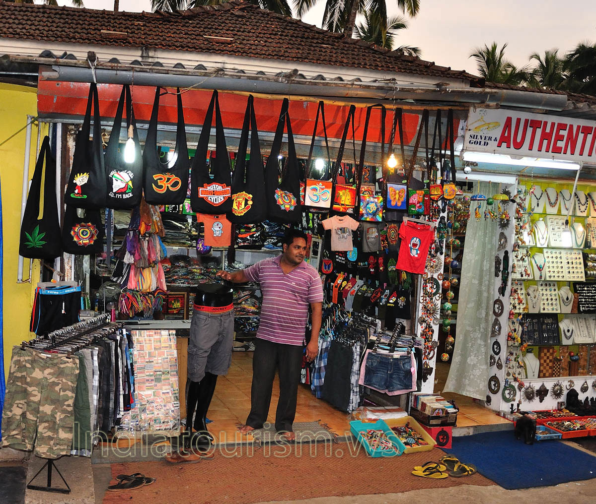 store with bags and clothing