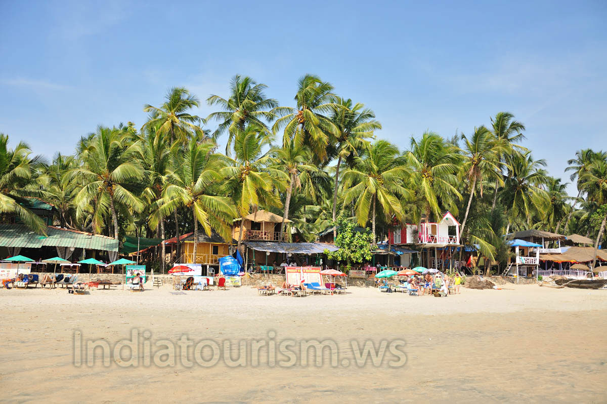 Coconut palms hang over Presley Bar and Restaurant