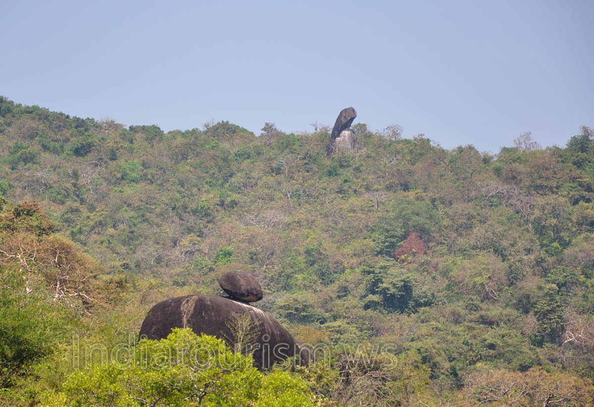 huge rocks on the hillside