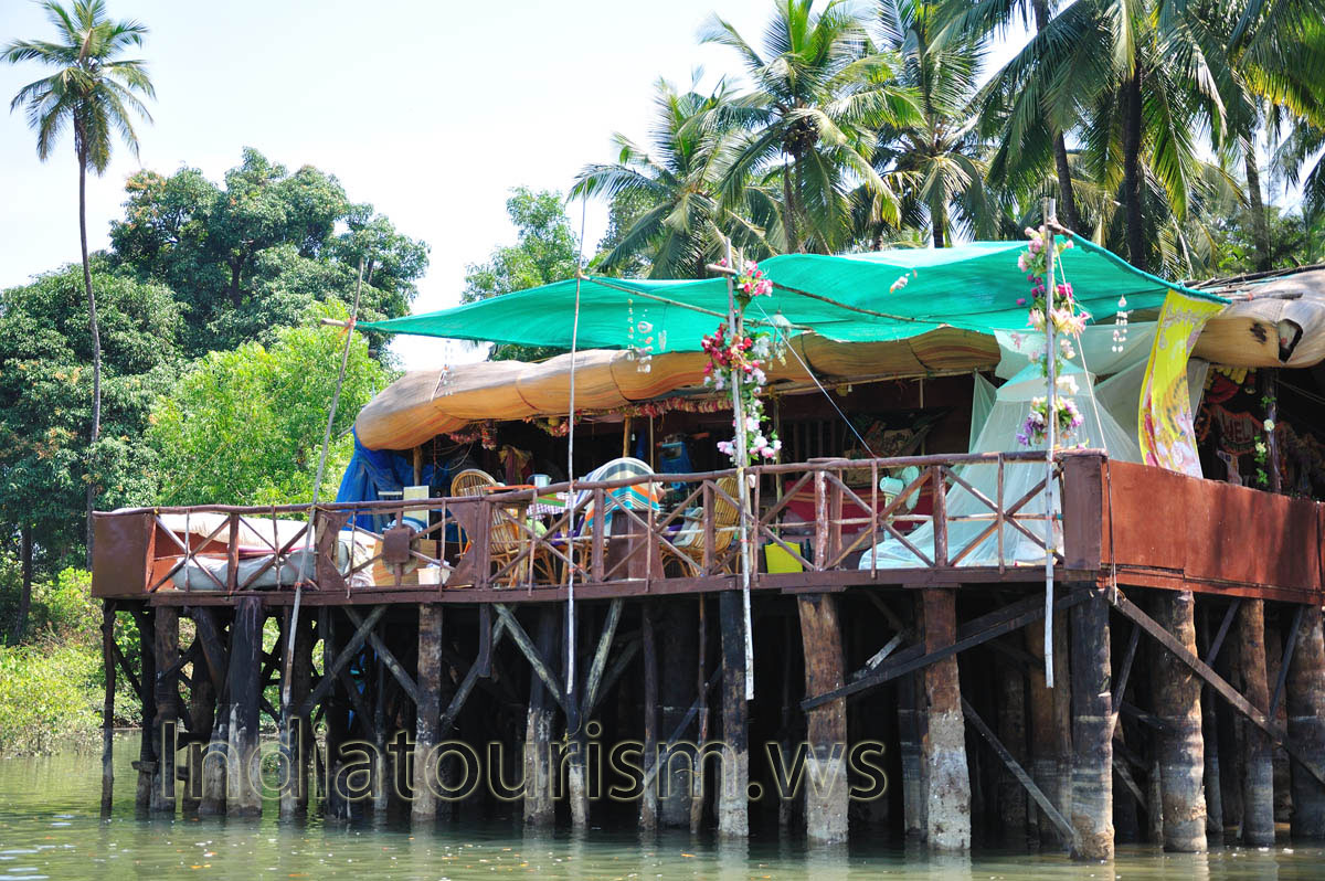 restaurant was built on the wood piles