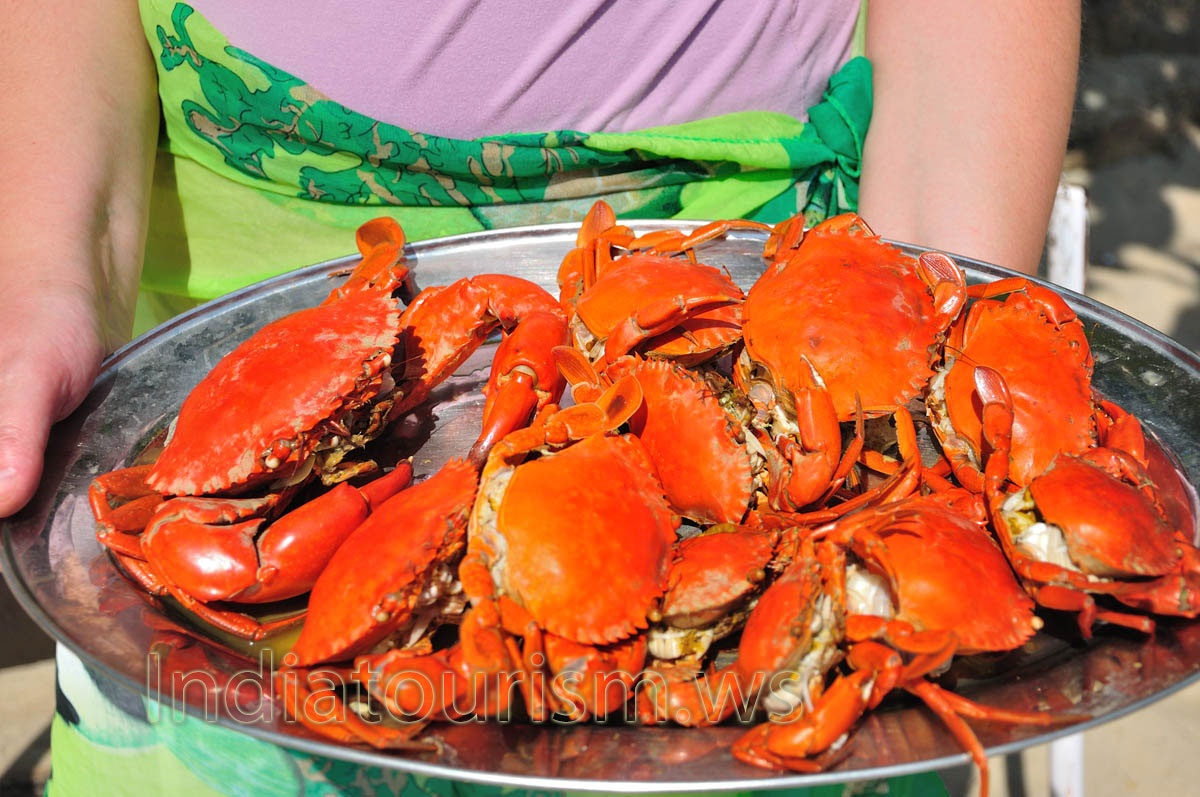 red boiled crabs