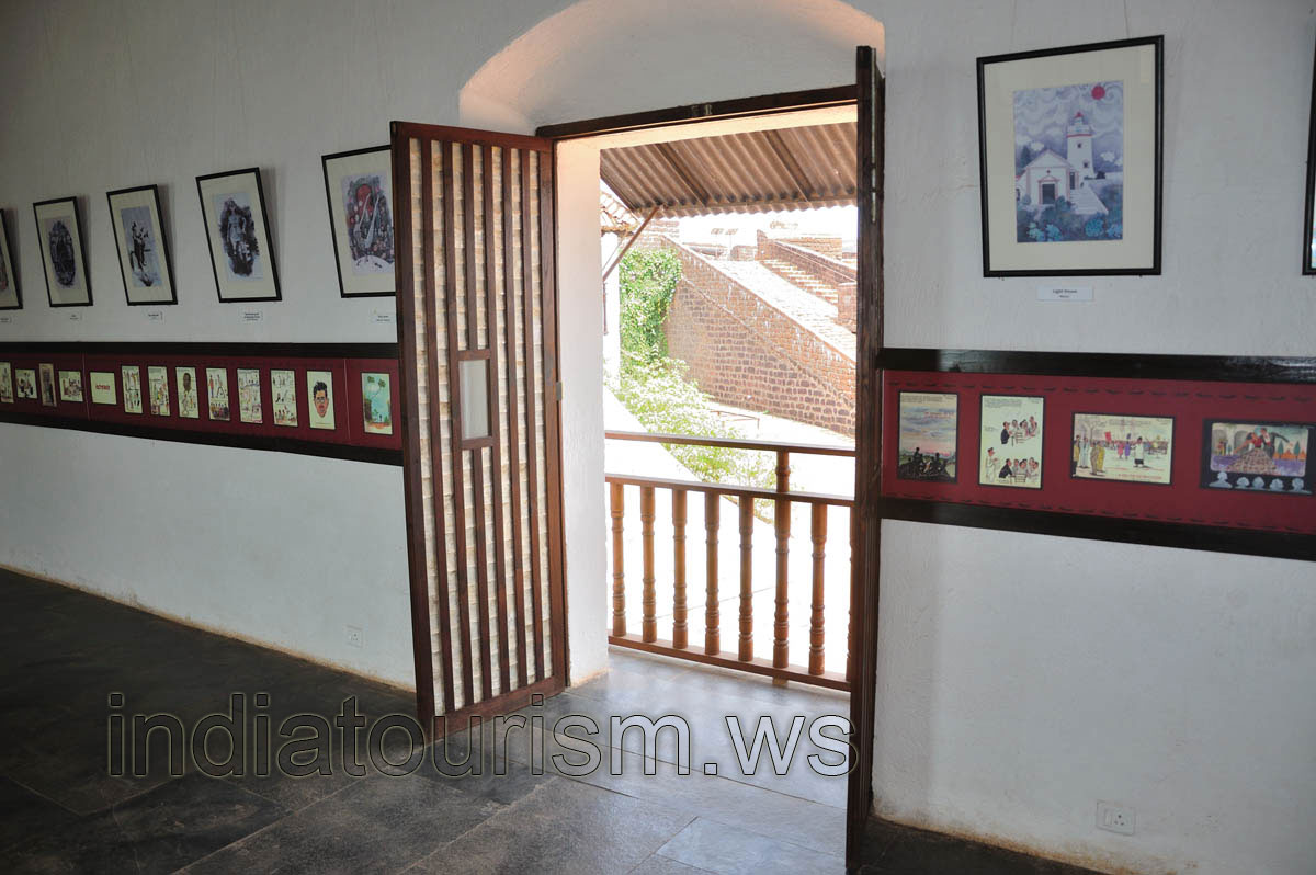 The open door leads to the courtyard