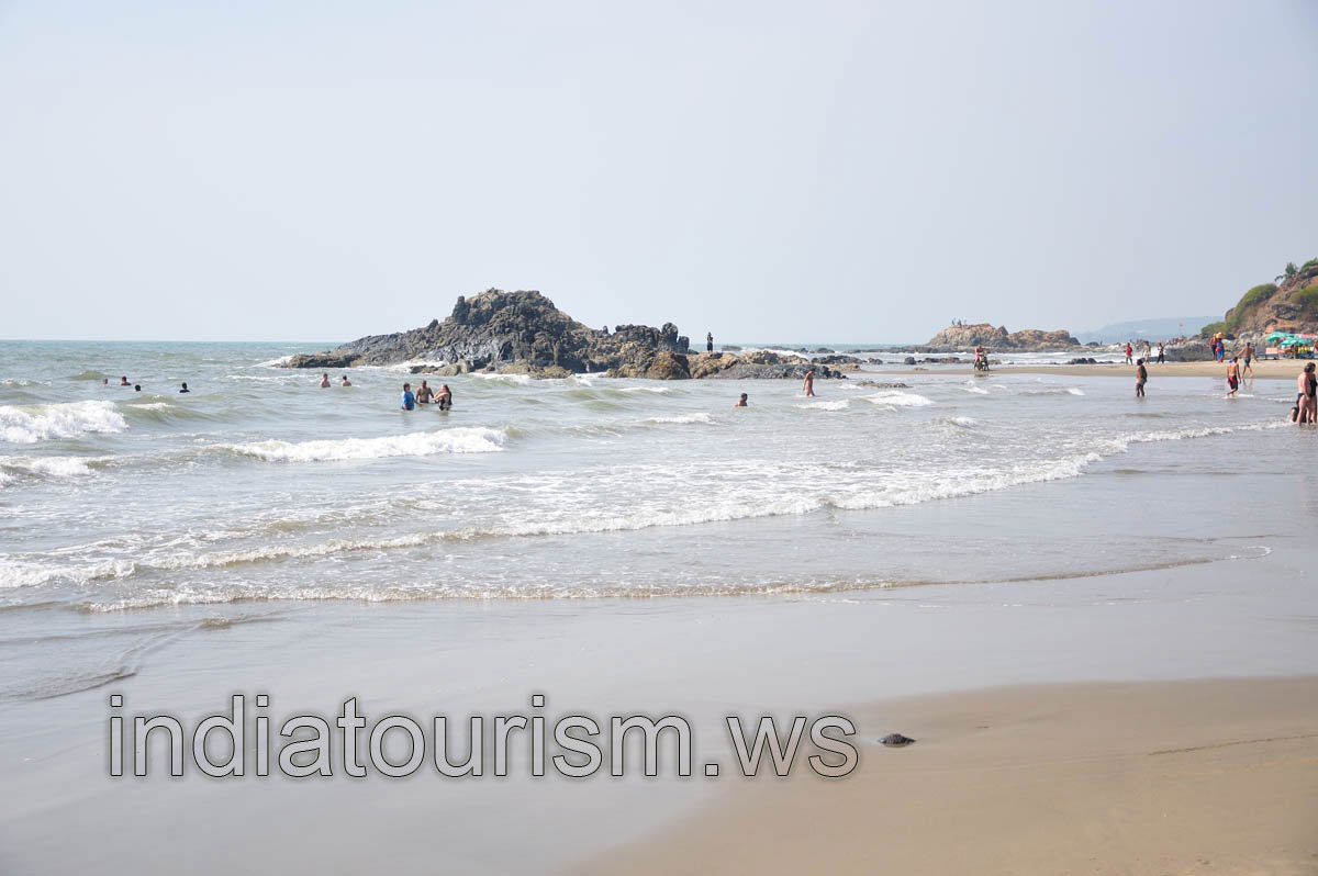 People swim in the water