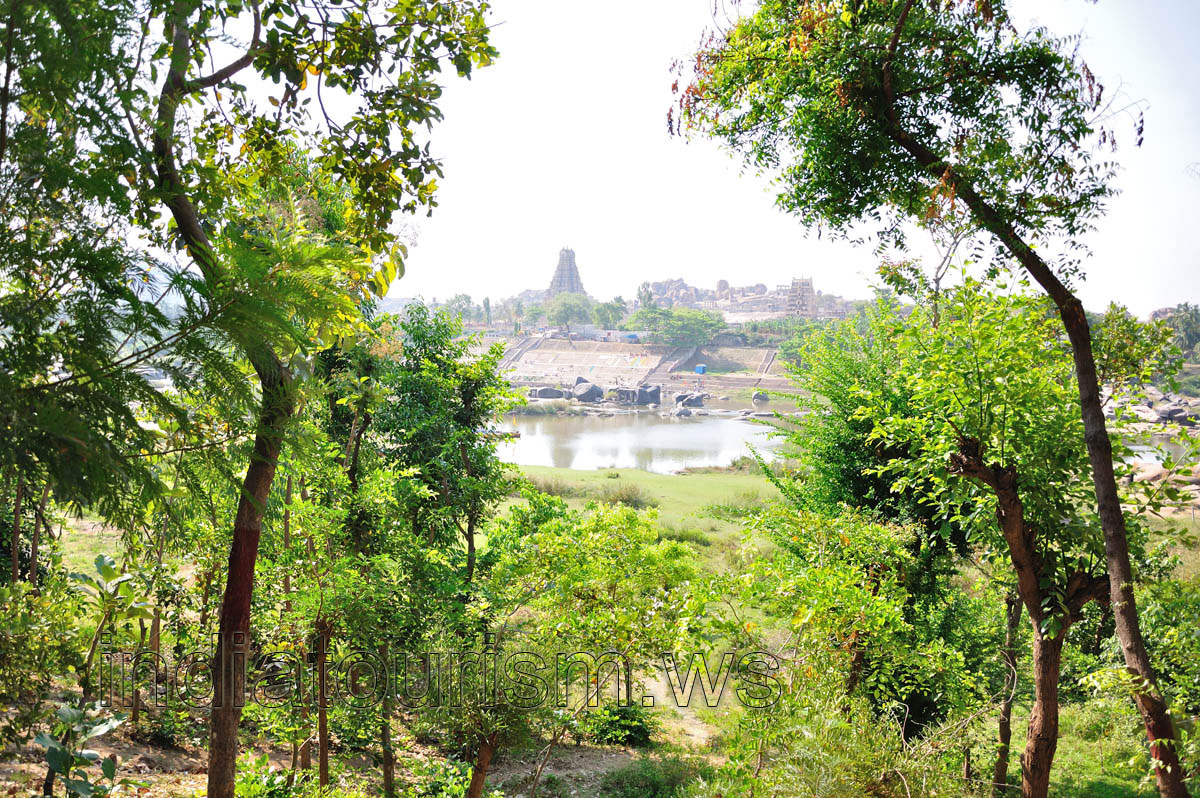 Virupaksha temple view from Sri Uma Shankar restaurant