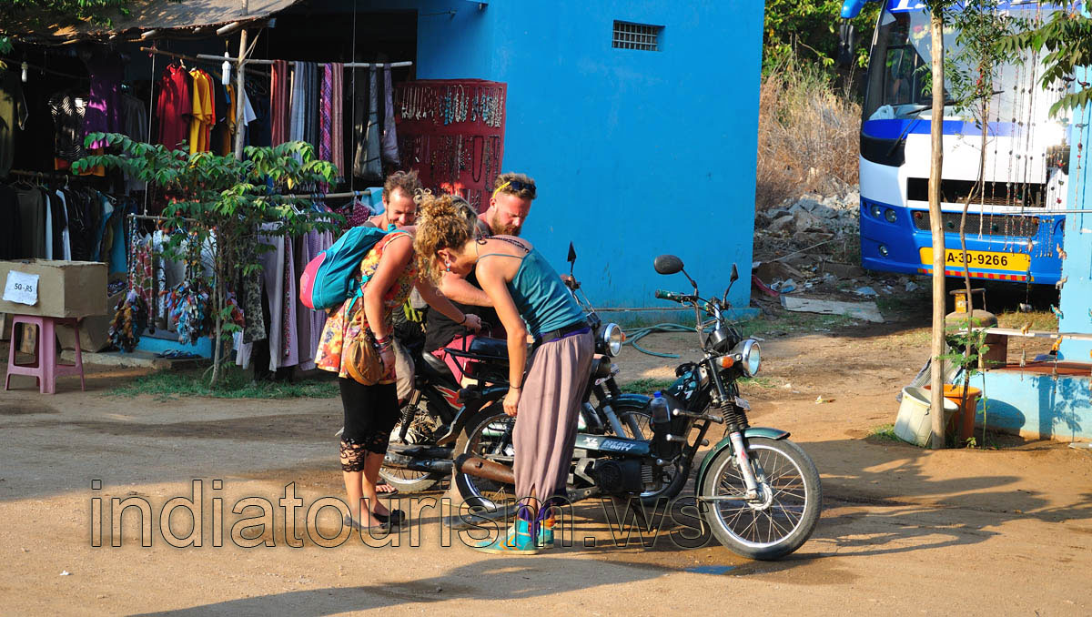 four travellers and their motorbikes