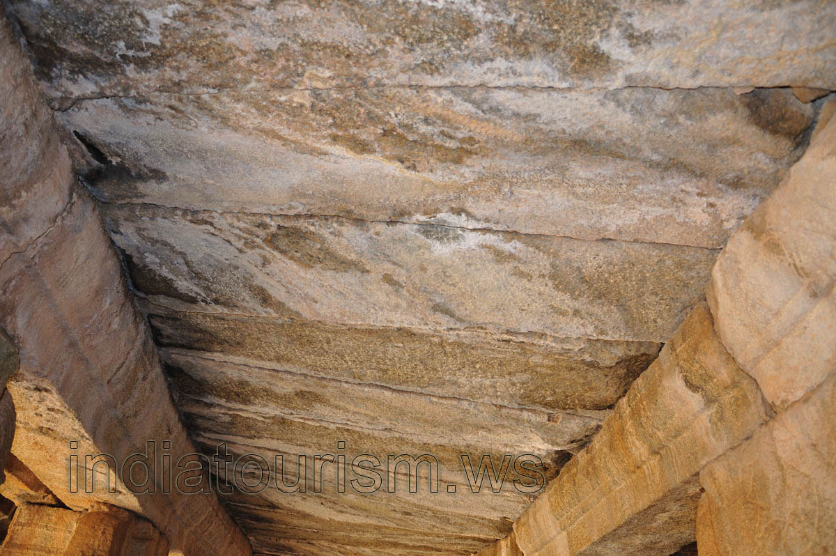 ceiling inside the pillared verandas