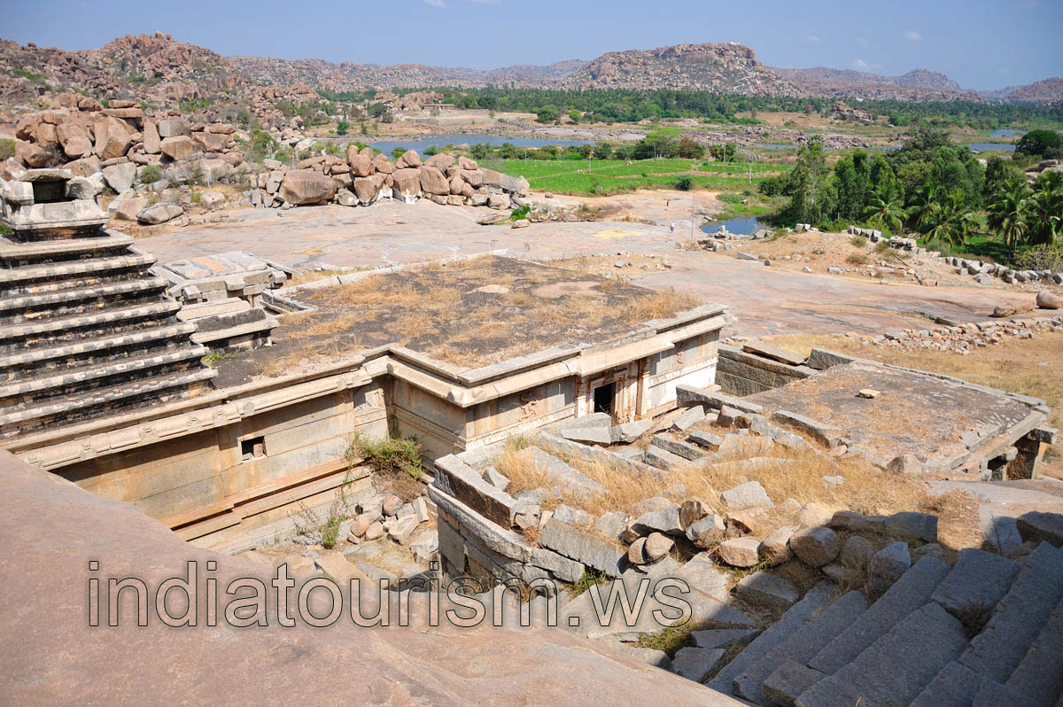 Tungabhadra river view from the group of monuments