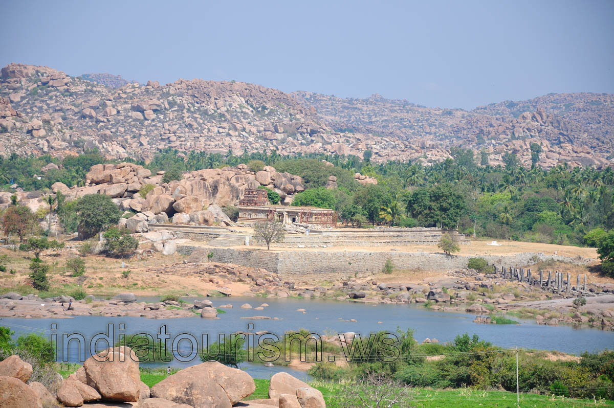 Tungabhadra river and the rocky hills