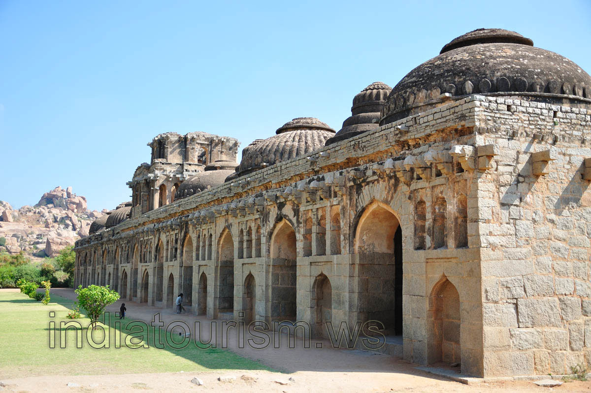 Elephant stables, close-up view