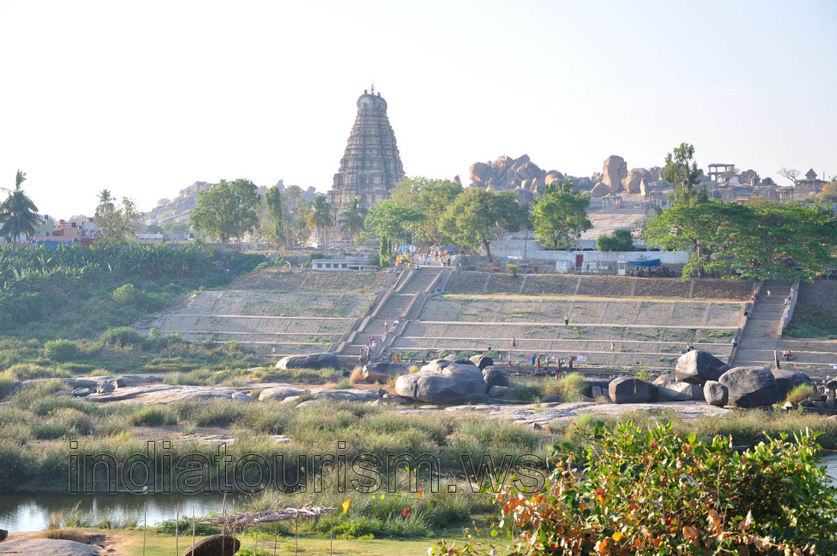 Virupaksha Temple view from the Tungabhadra River