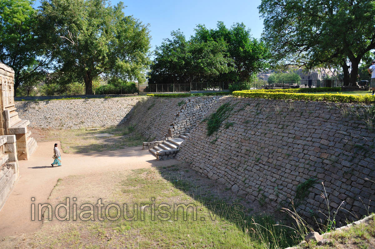 In front of the gateway to the temple