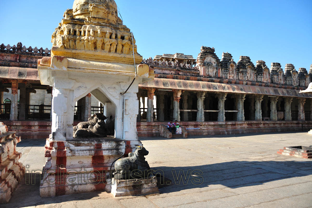 Shrine has been decorated with the cow statues