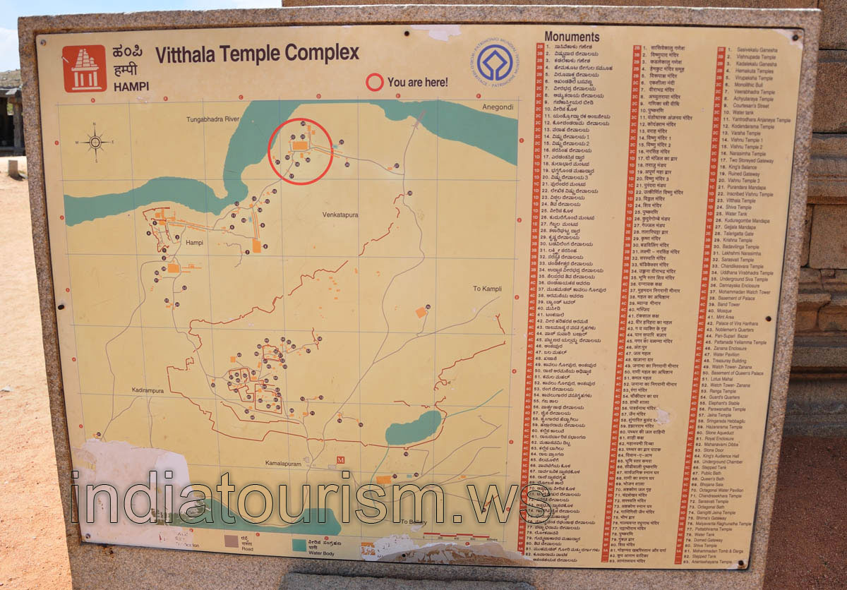 Vitthala temple complex, information board