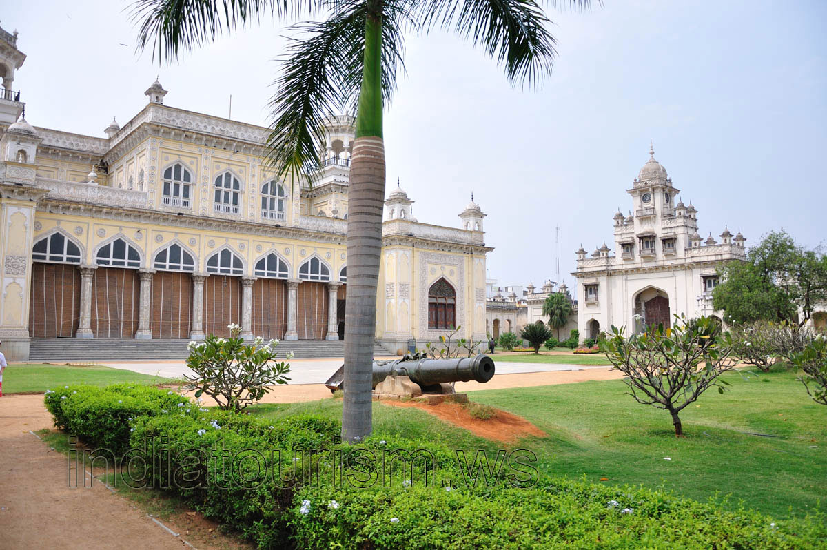 Cannon and the royal palm tree
