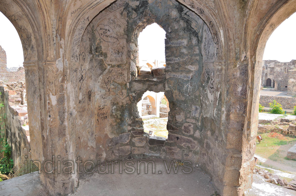 One of the towers is painted inside