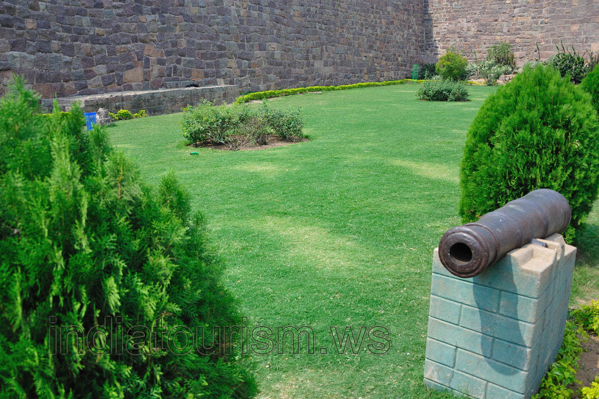 Green lawn at the entrance