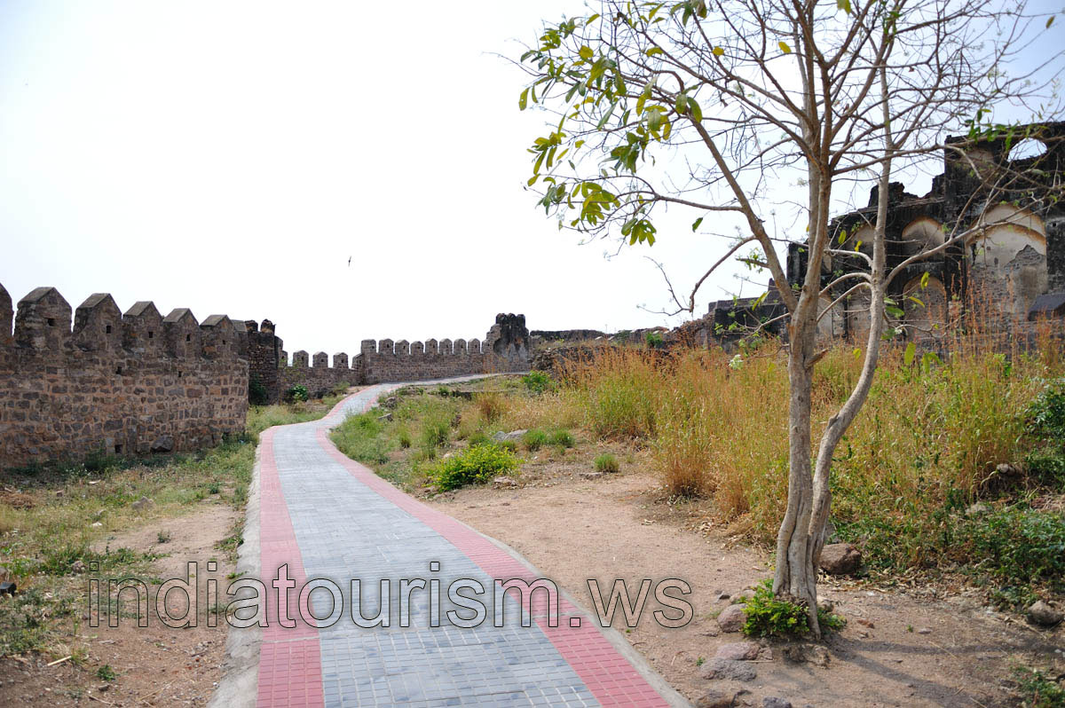 Tiled pathway to the top