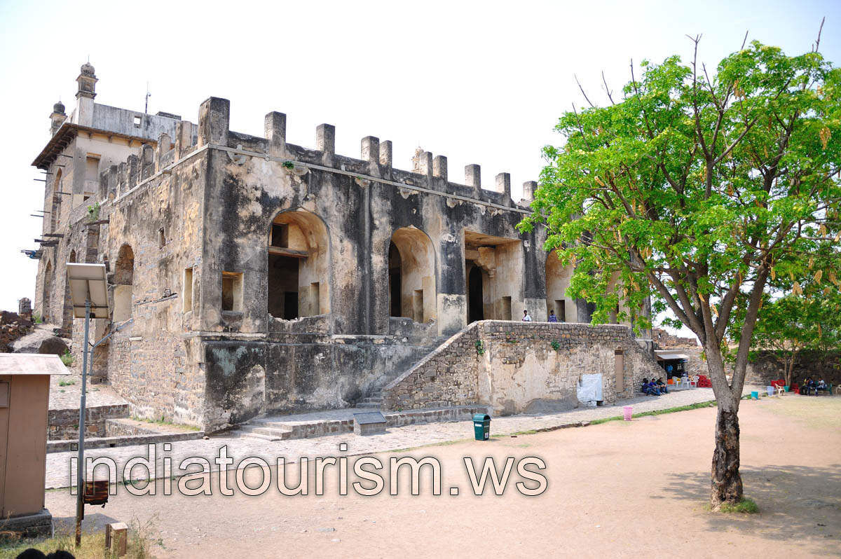 One of the buildings at the top of the fort
